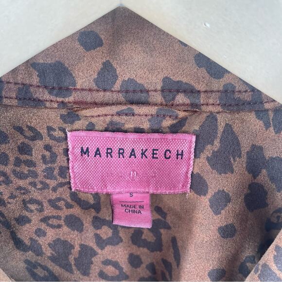MARRAKECH x Anthropologie Jacket Size Small Marni Leopard Moto Animal Print Zip - Picture 4 of 16